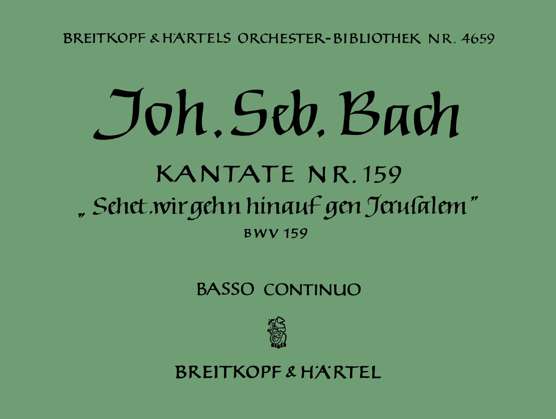 OB 4659-11 - Cantata BWV 159 “Come and let us go up to Jerusalem” - Cover