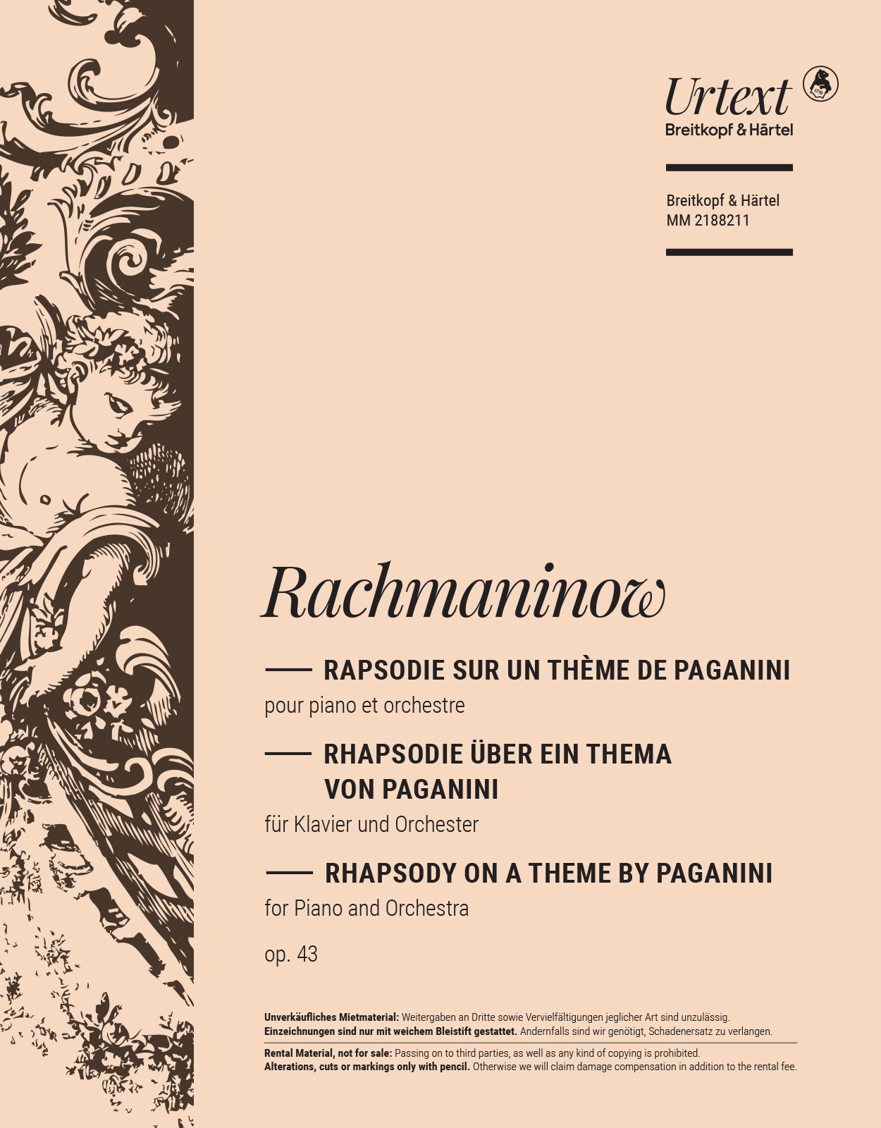 MM 2188211 - Rapsodie sur un thème de Paganini Op. 43 - Cover