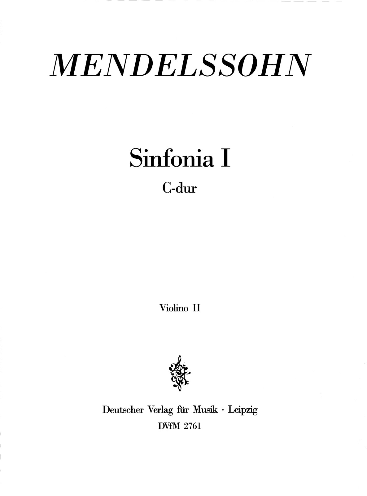 DV 2761-16 - Sinfonia I C-dur MWV N 1 - Cover