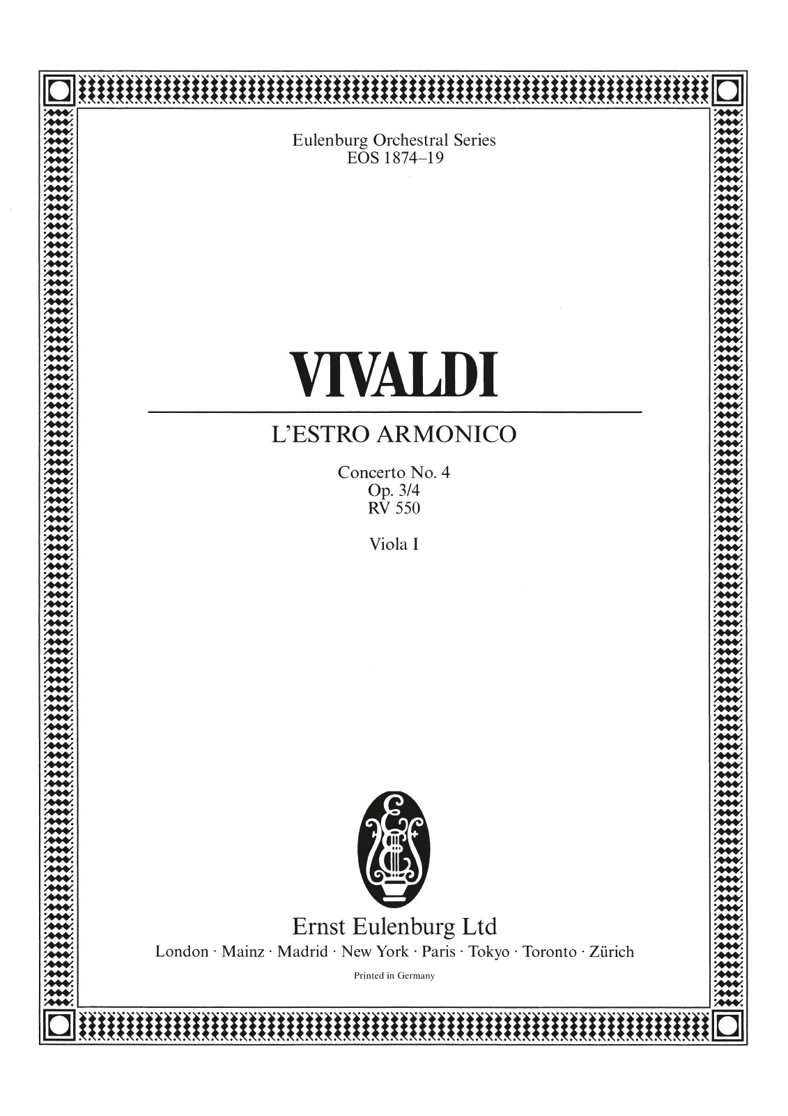 EOS 1876-19 - L’Estro Armonico op. 3/6 RV 356 - Cover