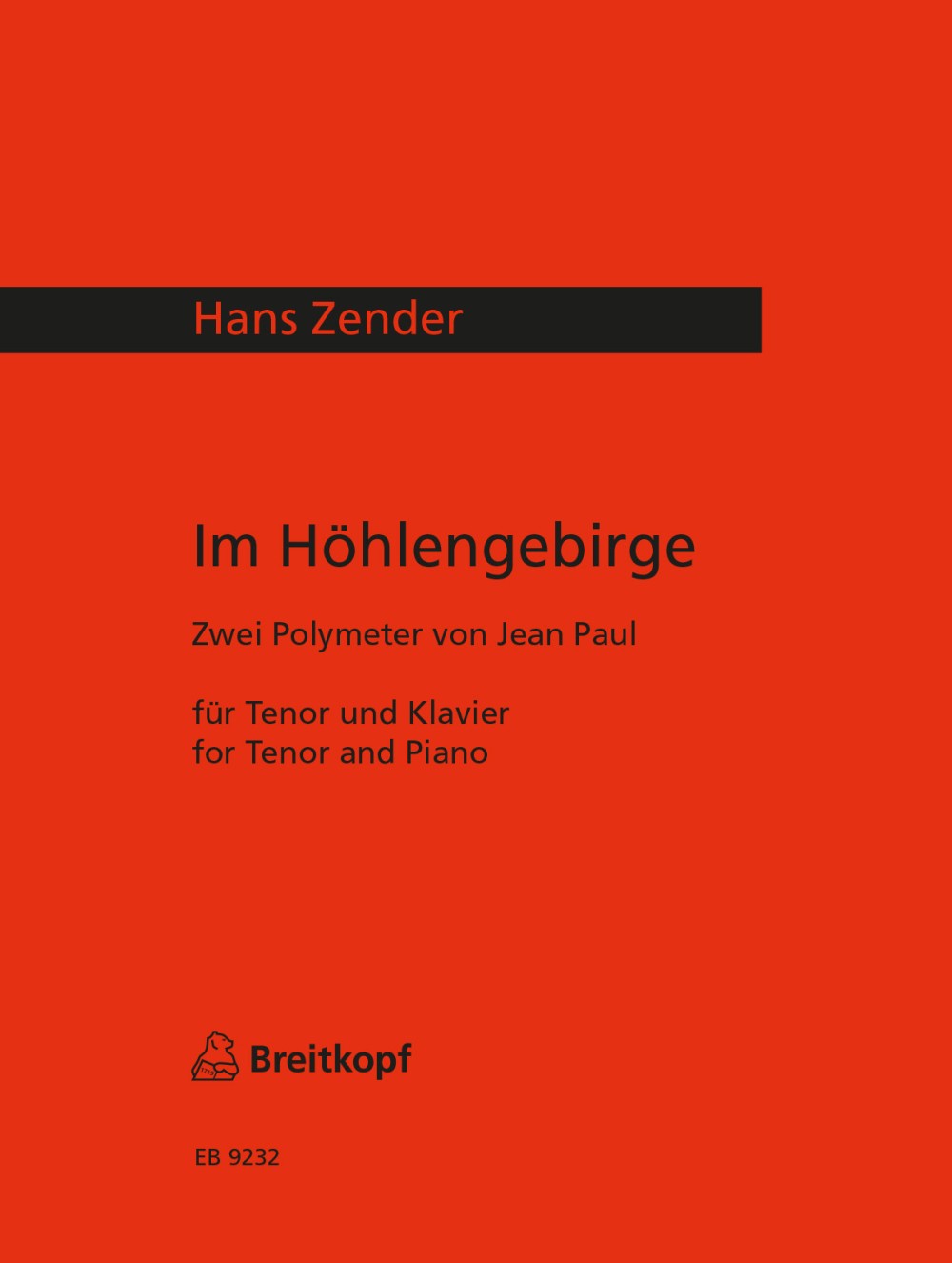 Hans Zender - Im Höhlengebirge - Cover