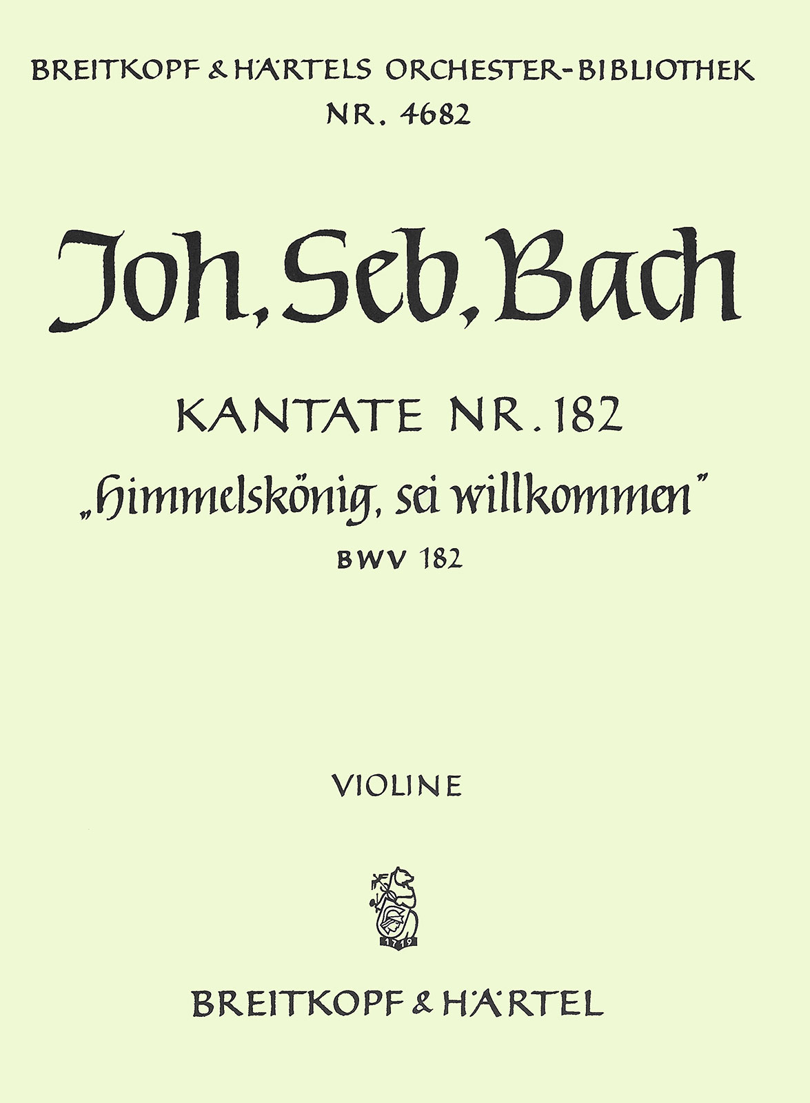 OB 4682-15 - Cantata BWV 182 “Himmelskönig, sei willkommen” - Cover