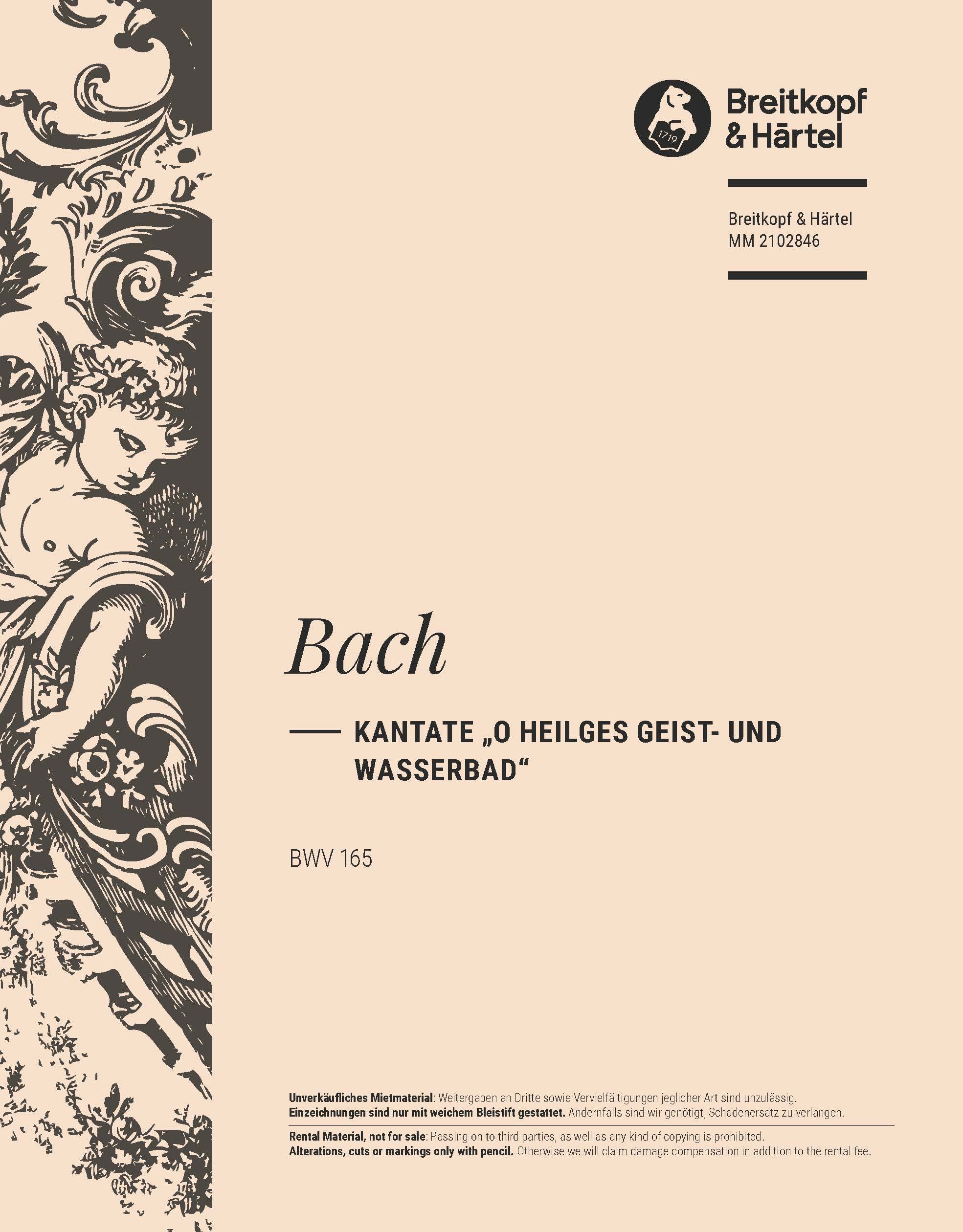 MM 2102846 - Cantata BWV 165 “O heilges Geist- und Wasserbad” - Cover