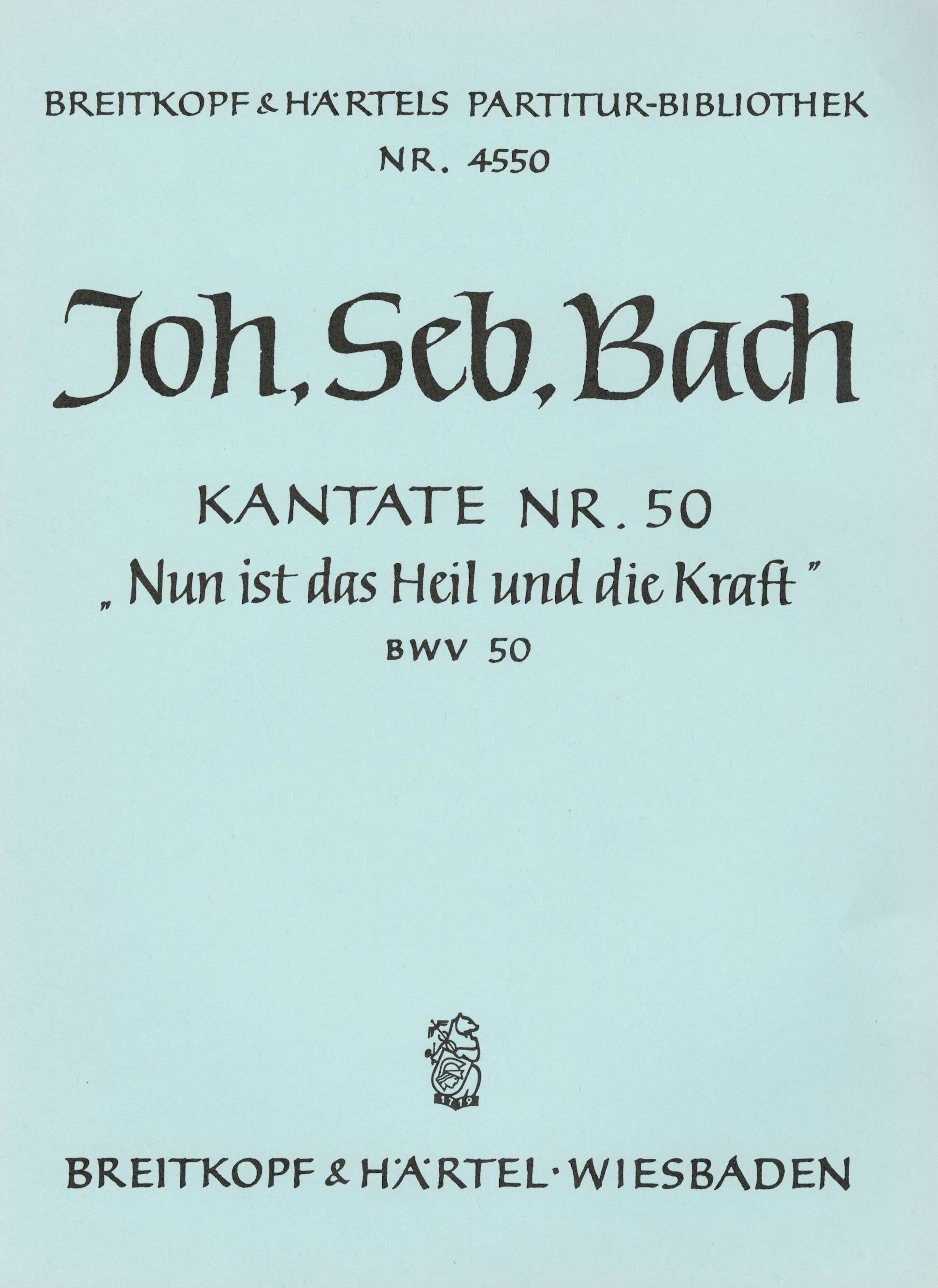 PB 4550 - Kantate BWV 50 „Nun ist das Heil und die Kraft“ - Cover