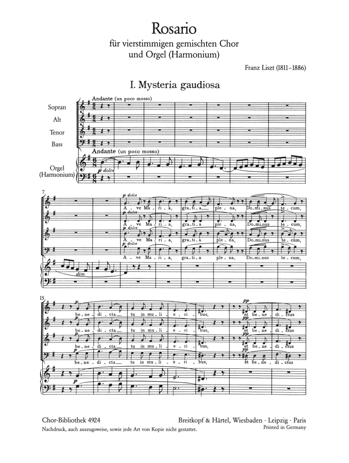 Franz Liszt - Rosario - Cover