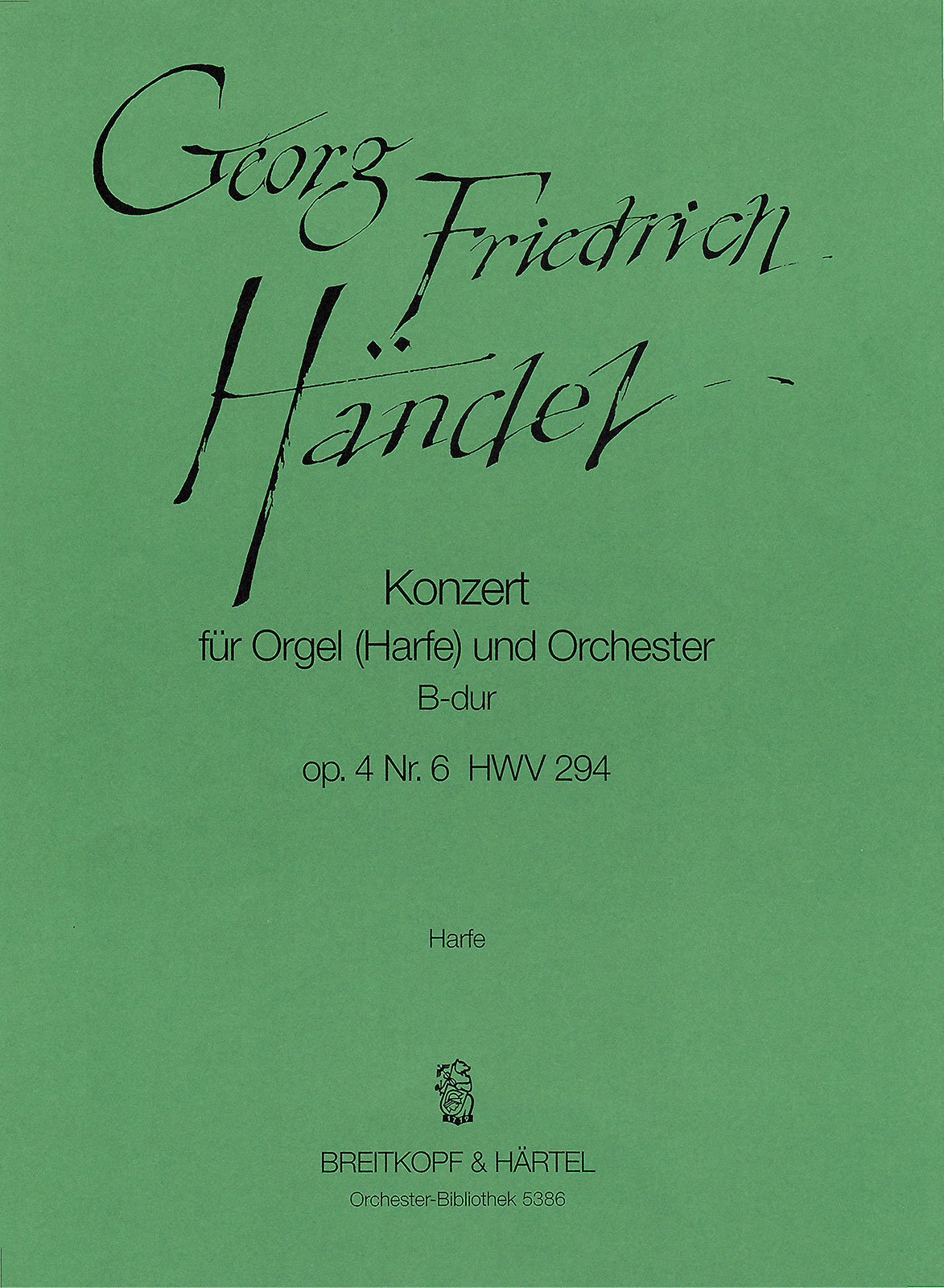 OB 5386-04 - Orgelkonzert (Nr. 6) B-dur op. 4/6 HWV 294 - Cover
