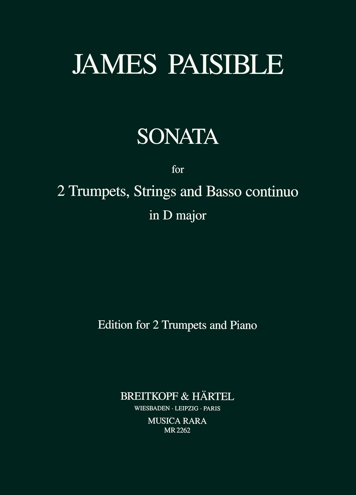Jacques Paisible - Sonate D-dur - Cover