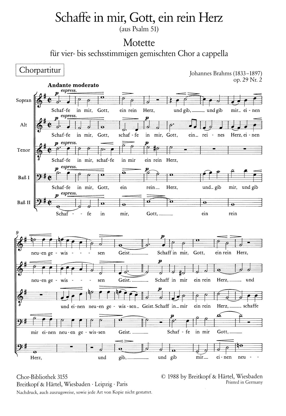 ChB 3155 - 2 Motetten op. 29 - Cover